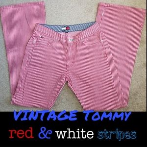 TOMMY HILFIGER Vintage Red White Striped flare GUC
